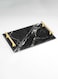 Lowha Decorative Acrylic Serving Tray With Gold Metal Handles And Marble Crack Design 20x30 cm