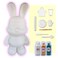 DIY MONEY SAVING COOL BUNNY (8.6 inch - 23 cm) ACRYLIC FLOW POUR PAINT SET Colors, White, Gold, Green. Dubai Drip Arts and Crafts.