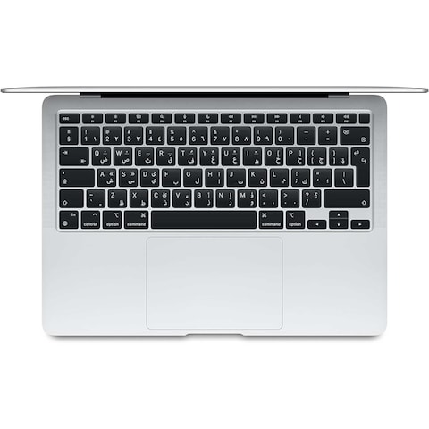 Apple MacBook Air 13 Inch, 8GB RAM, 256GB SSD, Silver (M1 Chip, 8-Core CPU And 7-Core GPU, English/Arabic Keyboard, MGN93AB/A)