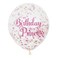 6 Pack 12" Pink Princess Confetti Balloons