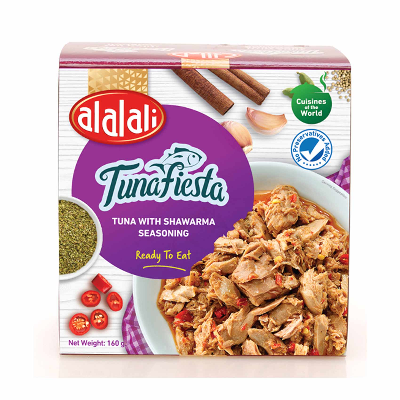 Al Alali Tunafiesta Ready To Eat Tuna With Shawarma Seasoning 160g