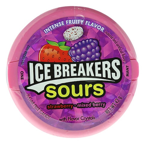 Icebreakers Sours Strawberry and Mixed Berry Flavour Candy, 42g