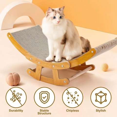 Cloud Corrugated Paper Reclining Cat Scratching Post Wear-Resistant and Scratch-Resistant Cat Sofa, Reclinable Cat Nest