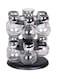 Generic 16-Piece Bulb Shape Spice Jar With Storage Rack Set Clear/Silver 6x6x8.3centimeter