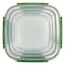 Dunya 30877 Master Square Storage Container Set 4 Pieces Clear/Green
