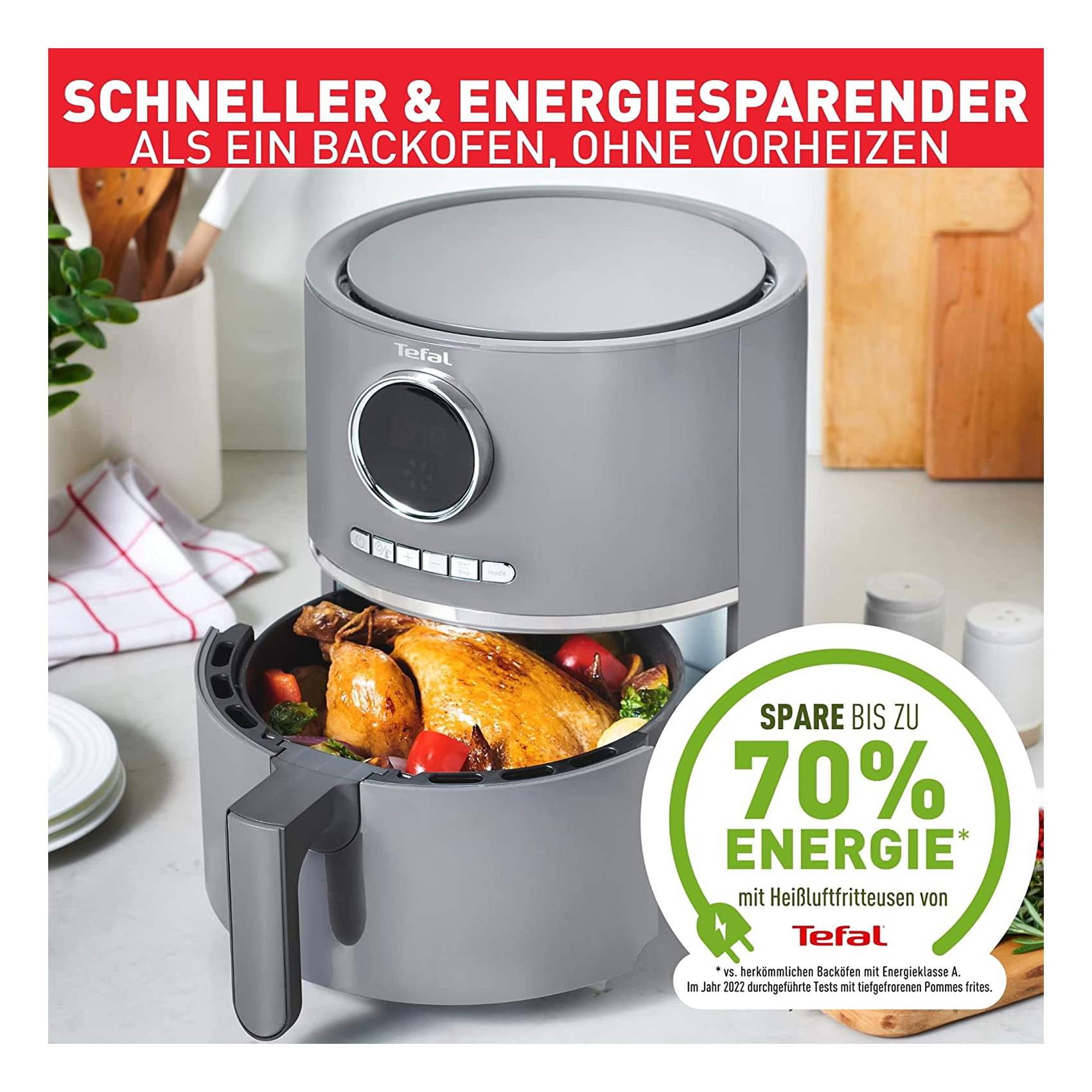 Tefal Ultra Digital Air Fryer EY111B40 Grey &lrm;1400W