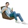 In House Pascal Linen Bean Bag Chair - Large - Brown