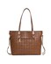 AMICA Zaila Embossed Monogram Design Tote Bag Suitable for Work / University / Travel  in Tan / Brown