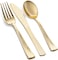 Aiwanto 350pcs Disposable Dinner Set Disposable Plates Set Party Birthday Occasion Food Plate Set Golden