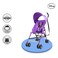 Disney Frozen 2 Lightweight Buggy Stroller Purple