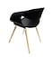 Jilphar Furniture Polypropylene Dining Chair with Wooden Legs JP1037A, Black