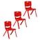 Esqube Baby Chair, Kids Plastic School Study Chair, Red - Pack Of 3