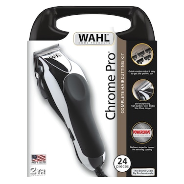 Wahl 795241027 Deluxe Chrome Pro Hair Cutting Kit With Trimmer Silver/Black