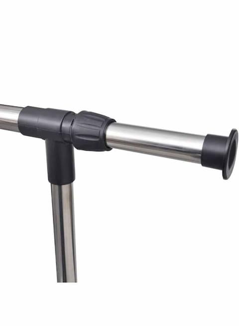 2-Piece Rail Roll Cloth Rack Black/Silver