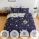 Single size 4 pieces Reversible Navy Blue Sky Stars Fall Design, Duvet cover without filler.