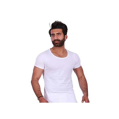 Jill M3301 Short Sleeves Undershirt for Men - Size 5 - White