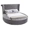 In House Lotus Velvet Bed Frame - Queen - 200x150 cm - Gray