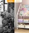 Kid Bookshelf Children's Book Rack Organizer Iron Children's Toy Storage Rack with 2 Storage Box for Playroom Bedroom Living Room