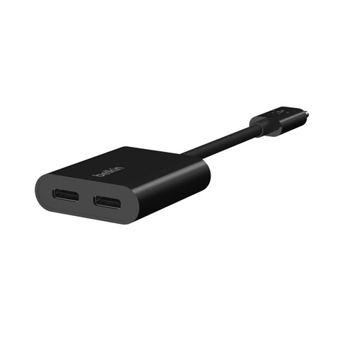 Belkin F7U081BTBLK Connect USB-C Audio + Charge Adapter - Black