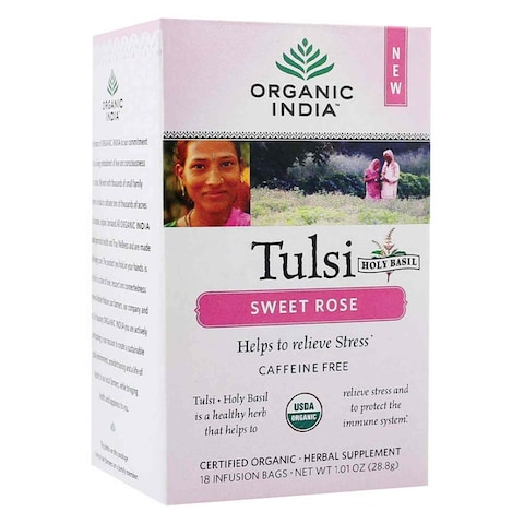 Organic India Tulsi Sweet Rose Green Tea 36g