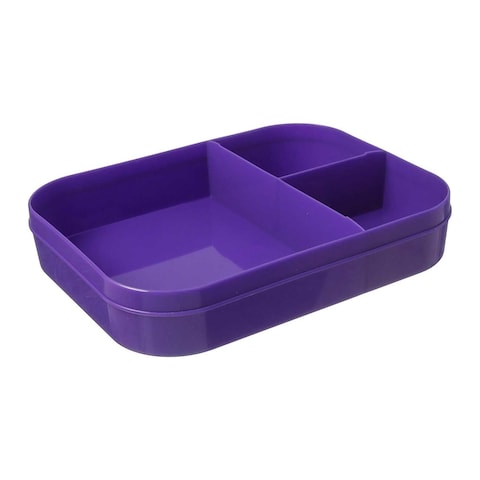 M-Design Lunch Set - 2.1L Lunch Box with 800ml Water Bottle and 3-Piece Cutlery Set - Pink/Purple