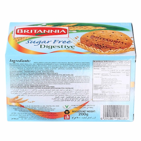 Britannia Digestive Sugar Free Biscuits 200g