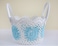 Multipurpose Storage Cotton Basket White and Blue 23cmx15cm