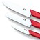 Vos Ceramic Knife Set Red Handle with Covers 3 Pcs - 6" Chef Knife, 5" Santoku Knife, 4" Paring Knife, 3 Covers - Ideal Kitchen Knives for Fruit, Vegetables and Meat - Elegant Gift Box