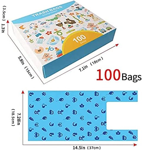 Buy 100pcs Dog Poop Bags Pet Dog Supplies for Dogs Cats Puppy Biodegradable Extra Thick Large Leak Proof Environment Friendly Poop Bags in UAE