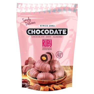 Chocodate Ruby Chocolate With Date And Almond 230g
