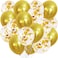 Party Time 50-Pieces 12inch Gold Latex and Confetti Balloons Set, Latex Gold and Gold Confetti Balloons | Great for Wedding, Bridal Shower Decorations, Baloon Bouquet Birthday Party Decorations - Part