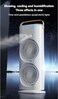 High-Wind Cooling Electric Fan, Three-Hole Spray Charging Desktop Double-Head Powerful Air Cooler with 3 Wind Speeds for Indoor, Outdoor, Office, and Bedroom - White