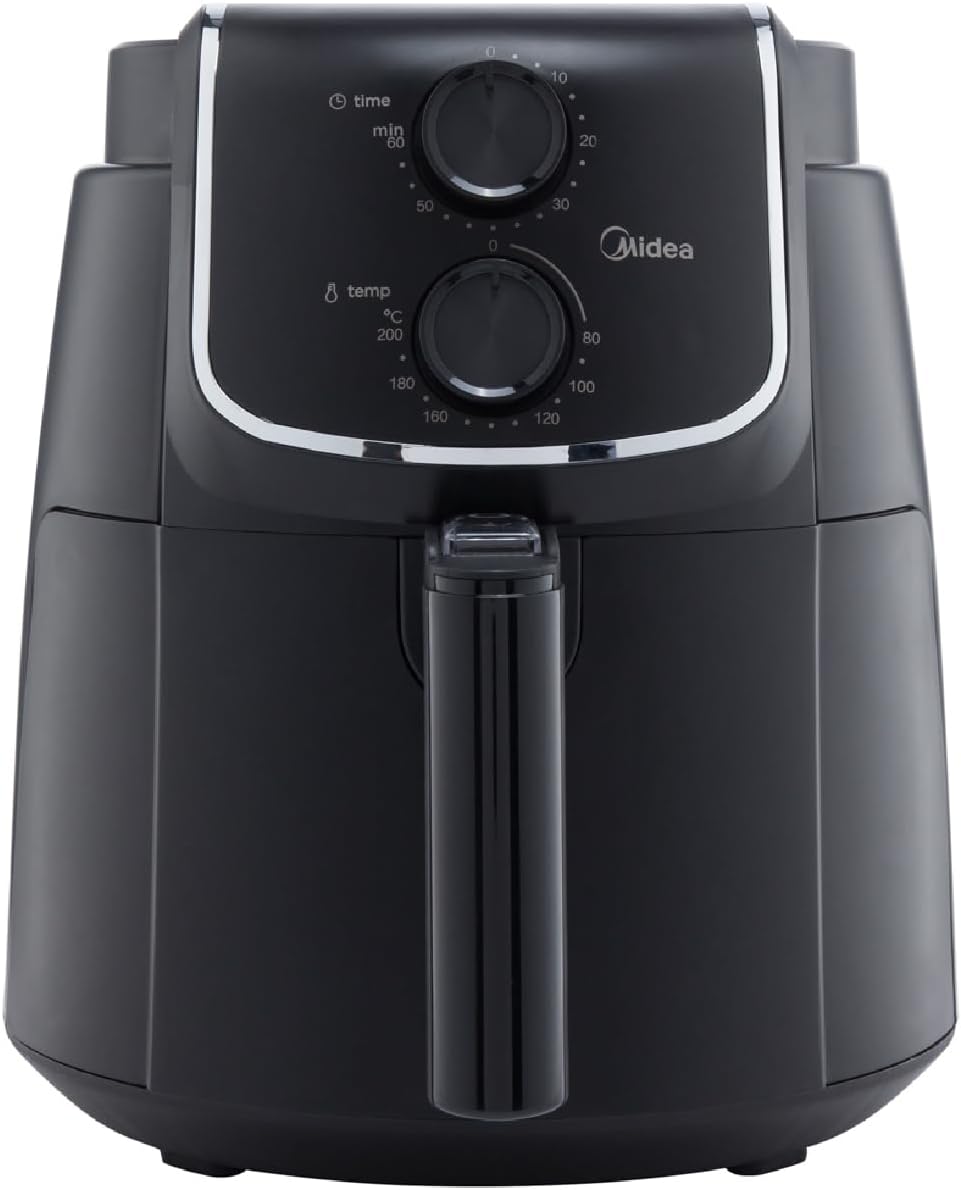 Midea 4.7L XL Air Fryer 1500W With Dual Cyclone Rapid Hot Technology For Frying, Grilling, Broiling, Roasting, Baking, Toasting, Timer Up To 60 Minutes &amp; Temperature Control Up To 200&deg;C - MFTN40D2