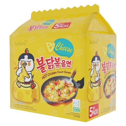 Buy Samyang Hot Cheese Chicken Ramen Noodles 140g Pack of 5 in UAE