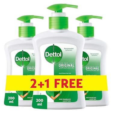 Dettol Original Liquid Hand Wash - 200ml - 2+1 Free
