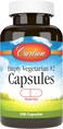 Carlson Empty Vegetarian #2 Capsules, Easy To Separate &amp; Fill, With Screw Cap Bottle, 200 Capsules