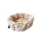 Coco Kindi Paw Printed Peach Washable Donut Shape Fur Bed Size 3 - 56x20cm