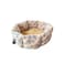 Coco Kindi Paw Printed Peach Washable Donut Shape Fur Bed Size 3 - 56x20cm