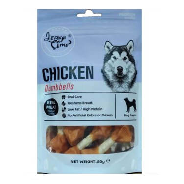 Jerky Time Chicken Dumbells Dog Food 80g