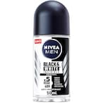 Buy NIVEA MEN Black  White Invisible Antiperspirant Roll-On Deodorant, Original, 72H Active Protection, 50ml in UAE