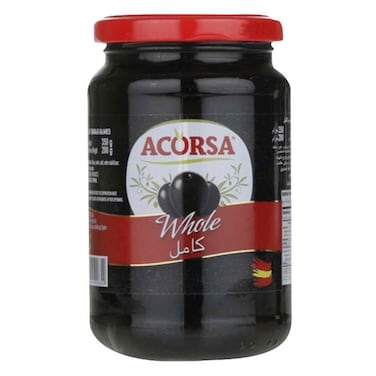 Acorsa Black Whole Olives 350g