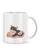 Giftex Thinking Cat Design Ceramic Coffe Mug White/Black 11Ounce