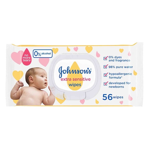 JOHNSON&rsquo;S EXTRA SENSITIVE WIPES X56