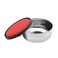 RAJ STEEL STORAGE BOWL WITH RED PLASTIC LID -16 CM