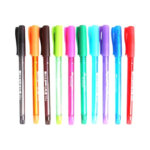 فايبر -كاستل سي أكس قلم حبر جاف - متعدد الألوان، 10 قطع