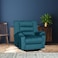 In House Velvet Rocking &amp; Rotating Recliner Chair - Dark Turquoise - Nice 02