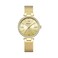 Curren - 9011 Quartz Movement Round Dial Stainless Steel Strap Waterproof Women Wristwatch - Gold