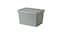 Storage box with lid, grey-green, 38x51x30 cm