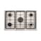 بوتاجاز بريميوم غاز دوبل شيف 5 شعلات - ستانلس ستيل وأسود - 6090SB-1GC-511-IDSP-DH