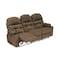 In House Velvet Triple Cinematic Recliner Chair With Cups Holder - Light Brown - NZ80